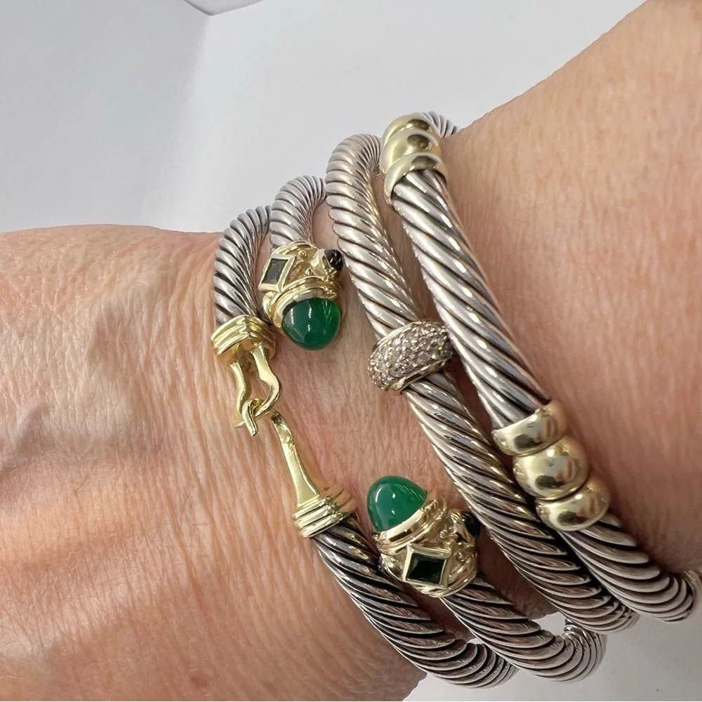 David Yurman 5mm Renaissance Cable Bracelet with 14k Gold - Picture 15 of 16